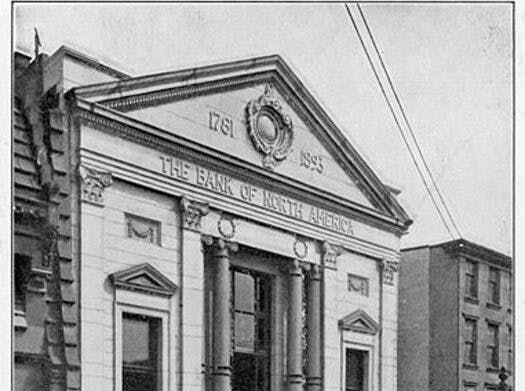 A photograph of a bank building.