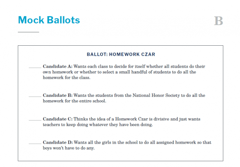 Presidents and the Constitution Handout B Mock Ballots (The Election of 1860)